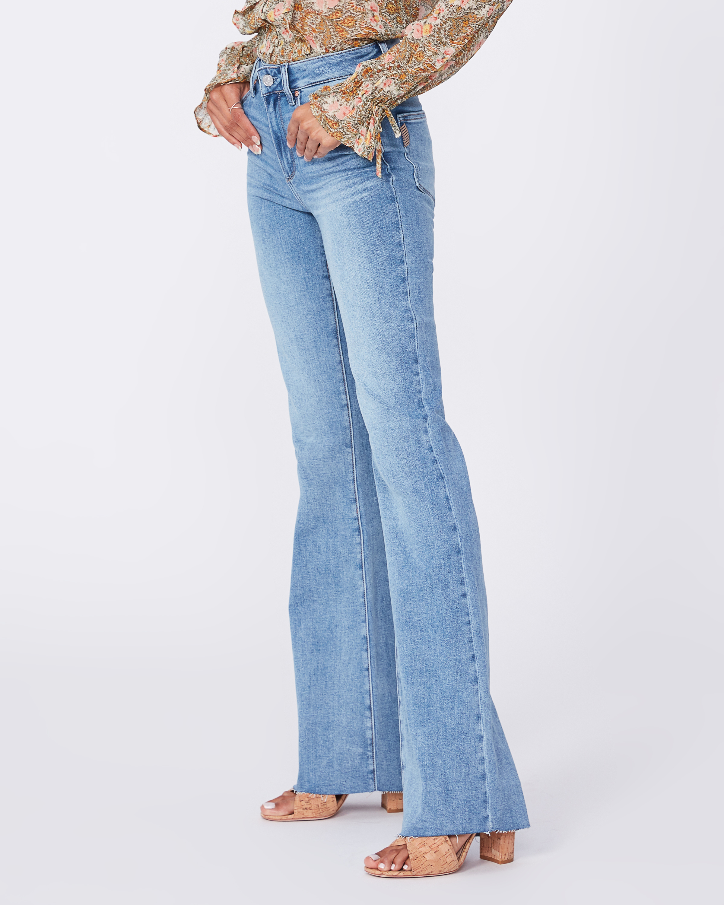 Femme Jeans Jeans PAIGE High Rise Laurel Canyon Bootcut Coton PAIGE en coloris Bleu 