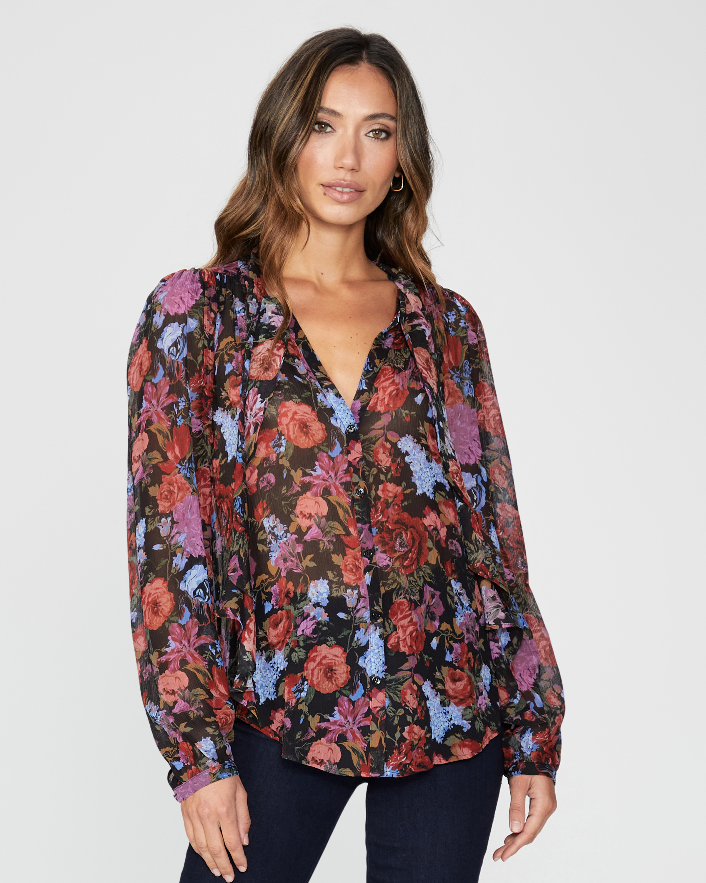 PAIGE Silk Abriana Shirt in Mauve Womens Tops PAIGE Tops Blue 