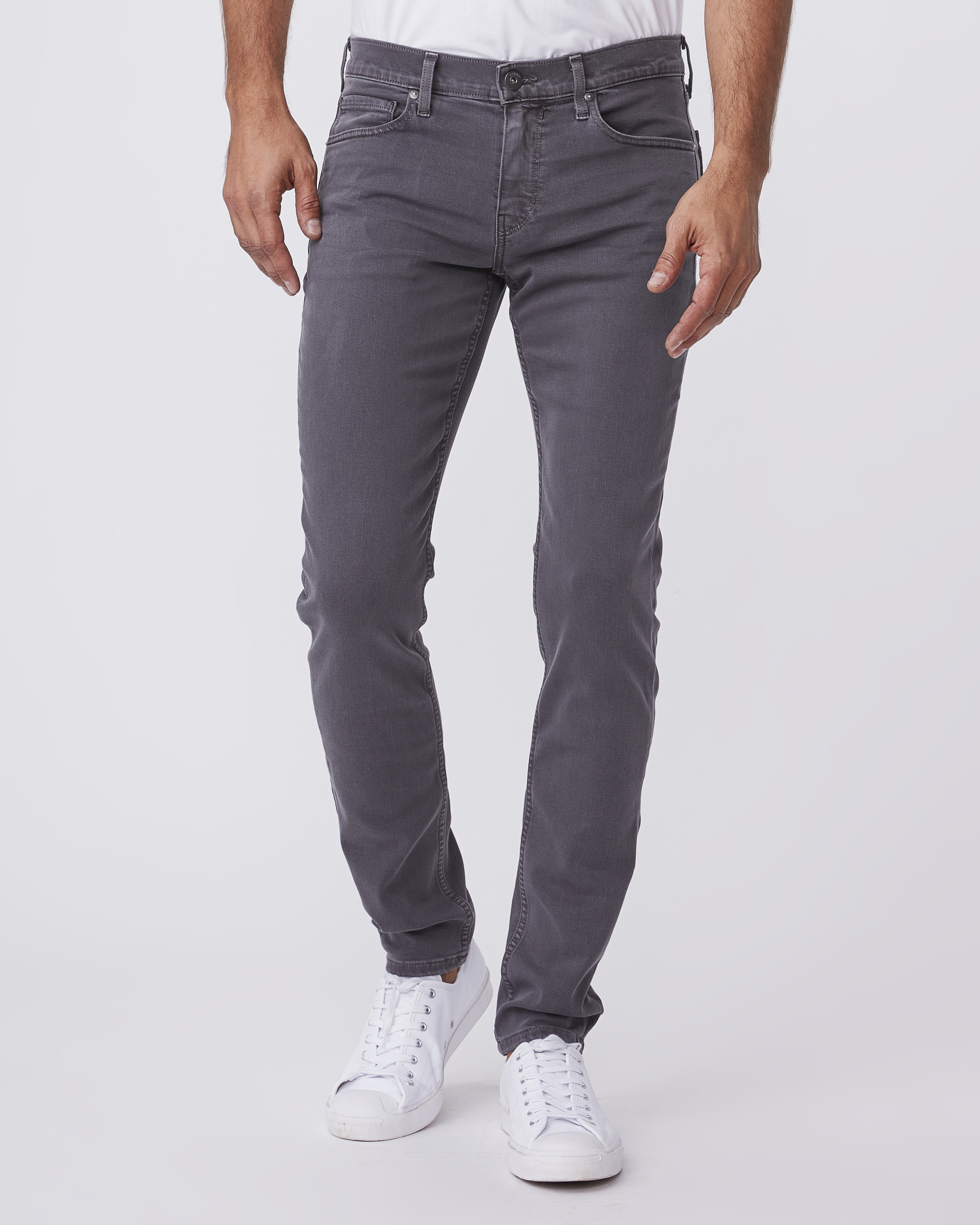 paige men's the icon collection // croft - vintage empire grey ultra skinny jeans | size 28
