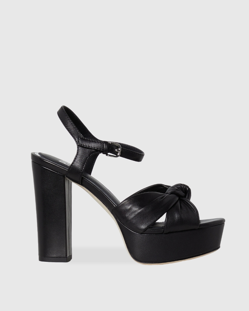 Paige Colbie Platform Sandals - Black Leather